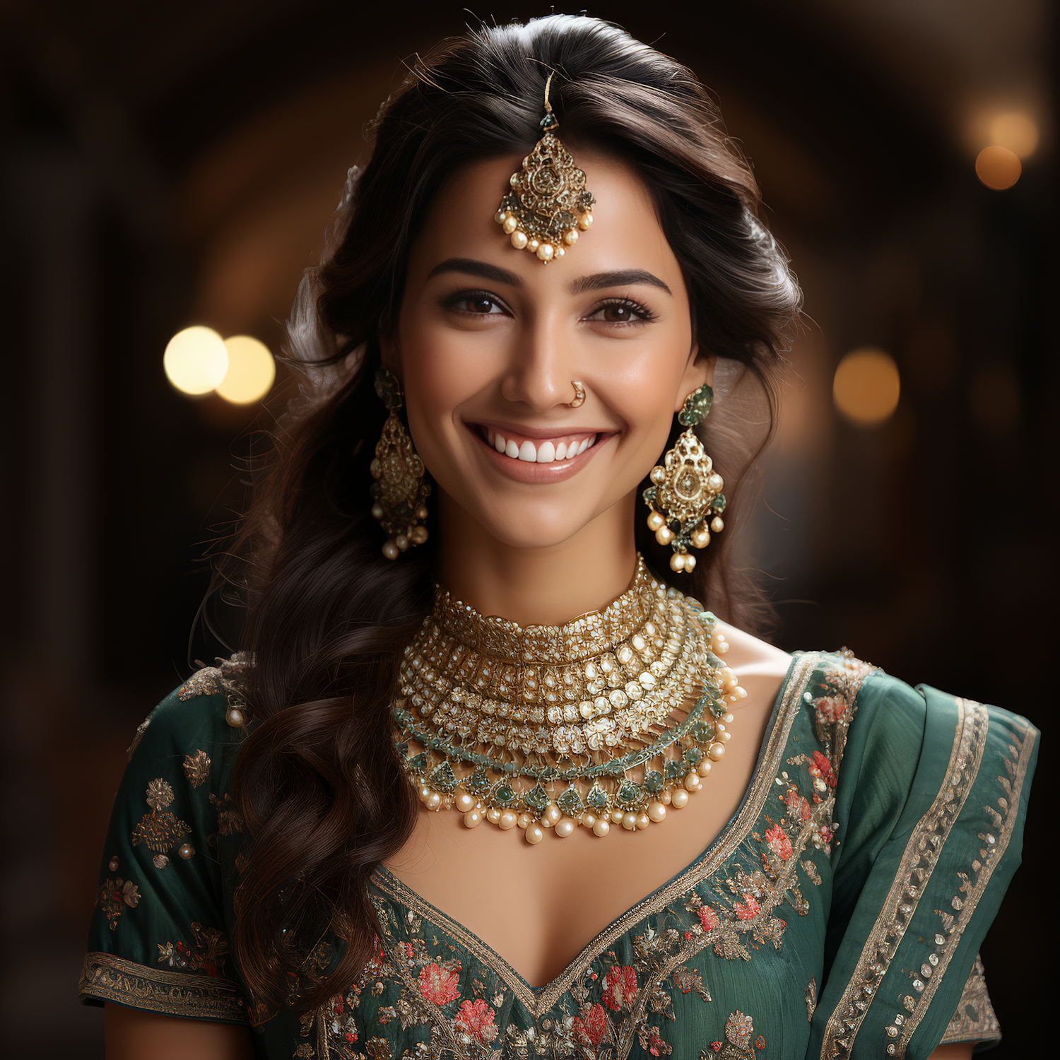 Radiant Woman in Traditional Indian Attire