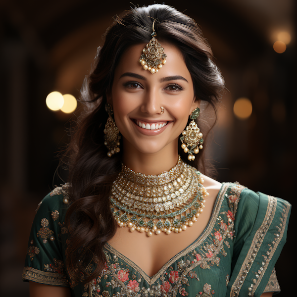 Radiant Woman in Traditional Indian Attire