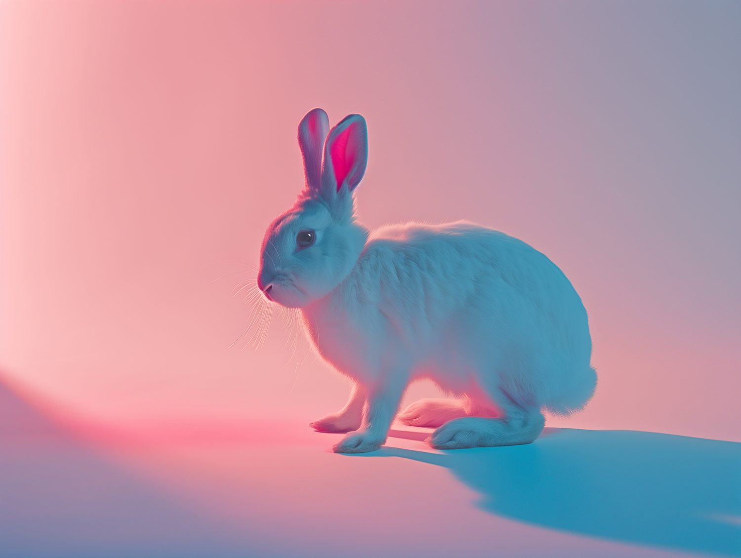 Ethereal Rabbit under Dual-toned Light