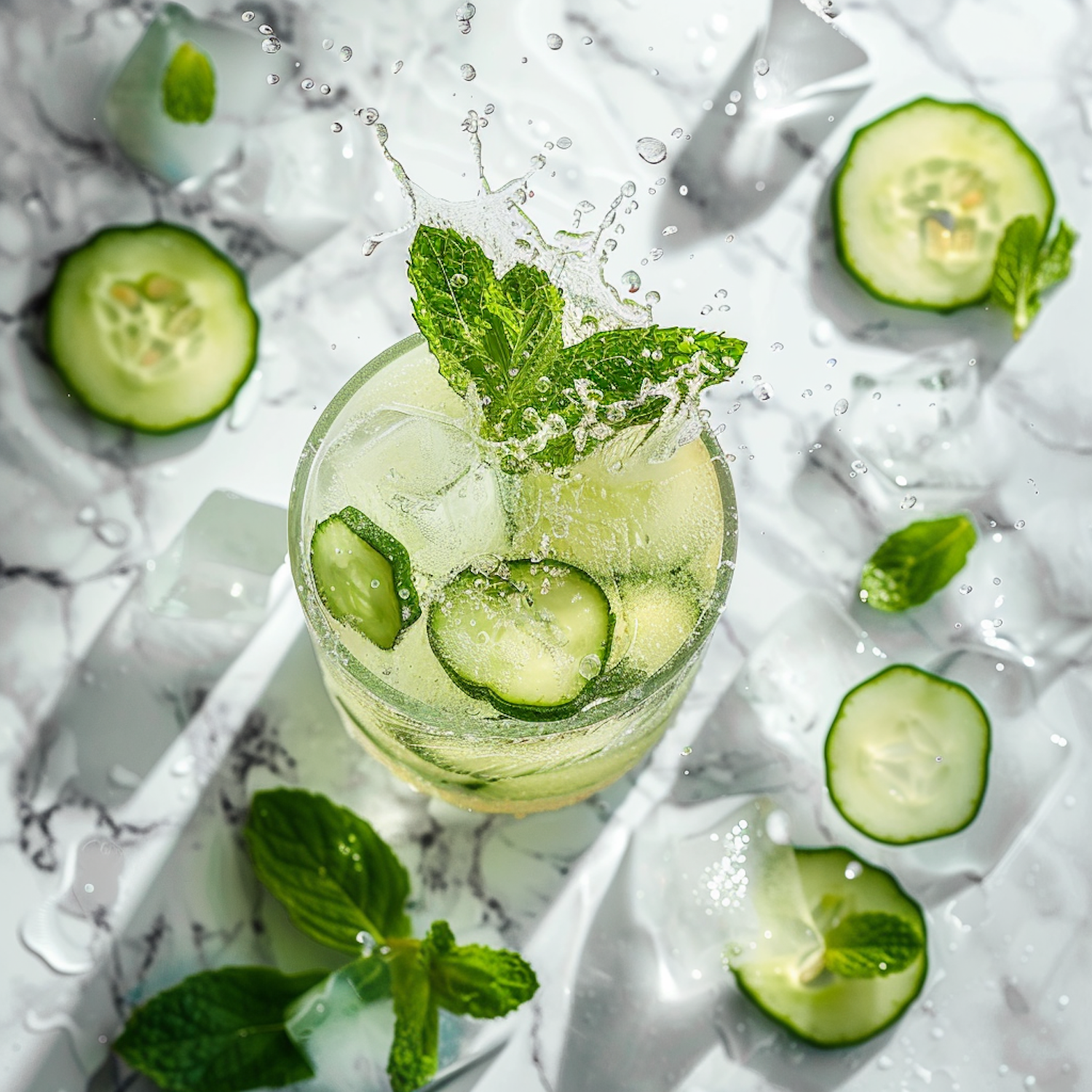 Refreshing Cucumber Drink with Splash