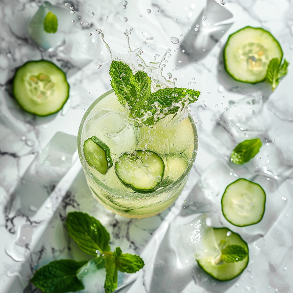 Refreshing Cucumber Drink with Splash