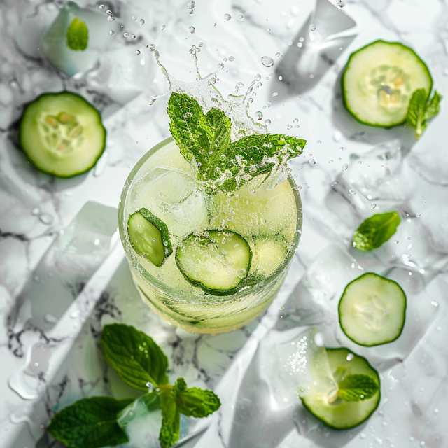 Refreshing Cucumber Drink with Splash