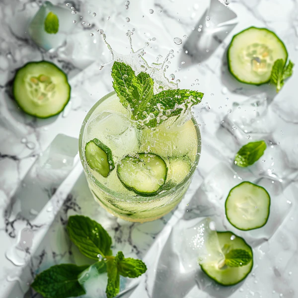 Refreshing Cucumber Drink with Splash
