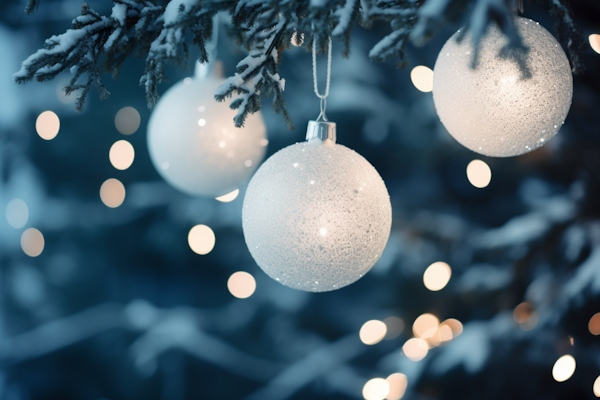 Serene Frosty Baubles and Winter Ambiance