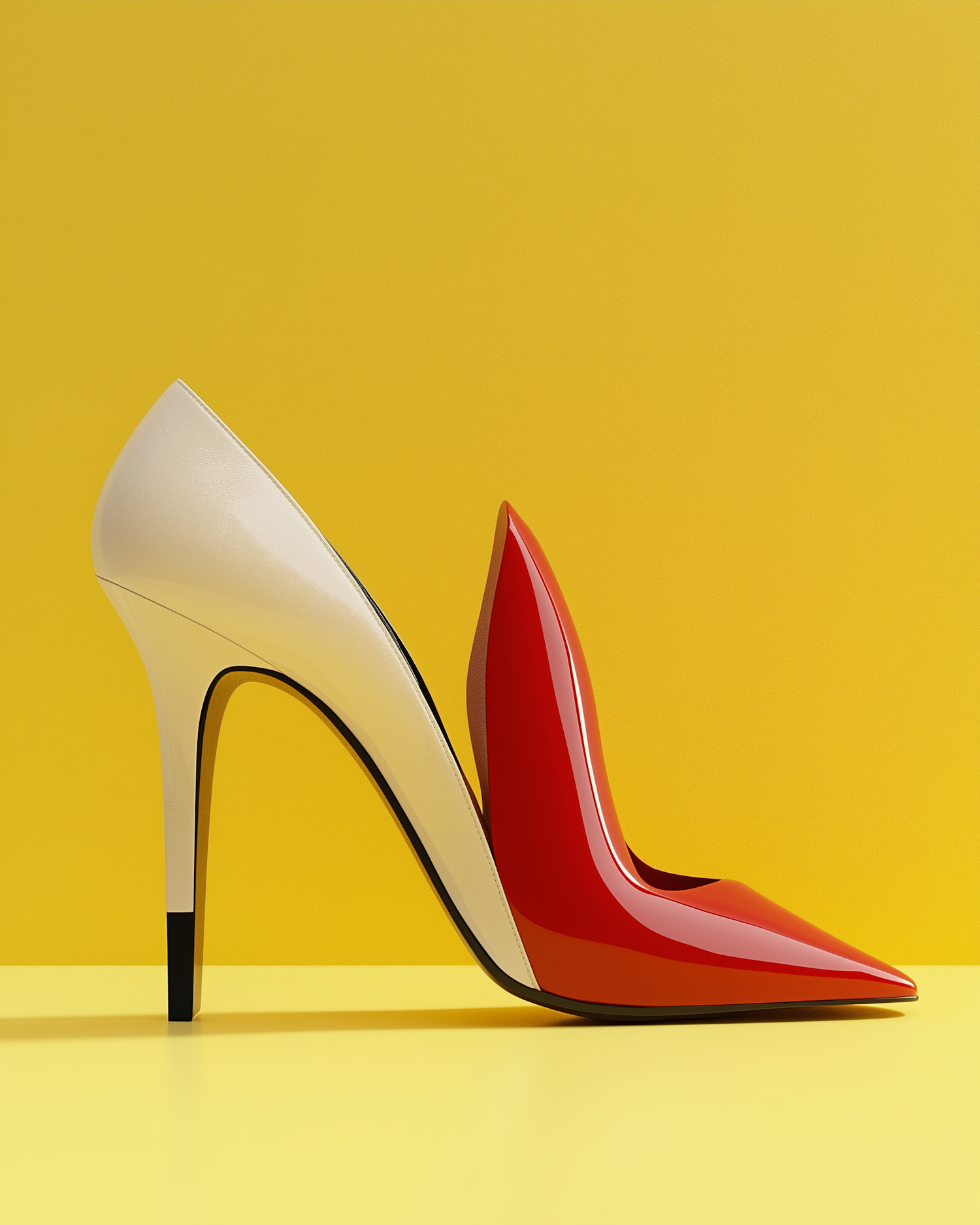 Elegant High-Heeled Shoes on Vibrant Background