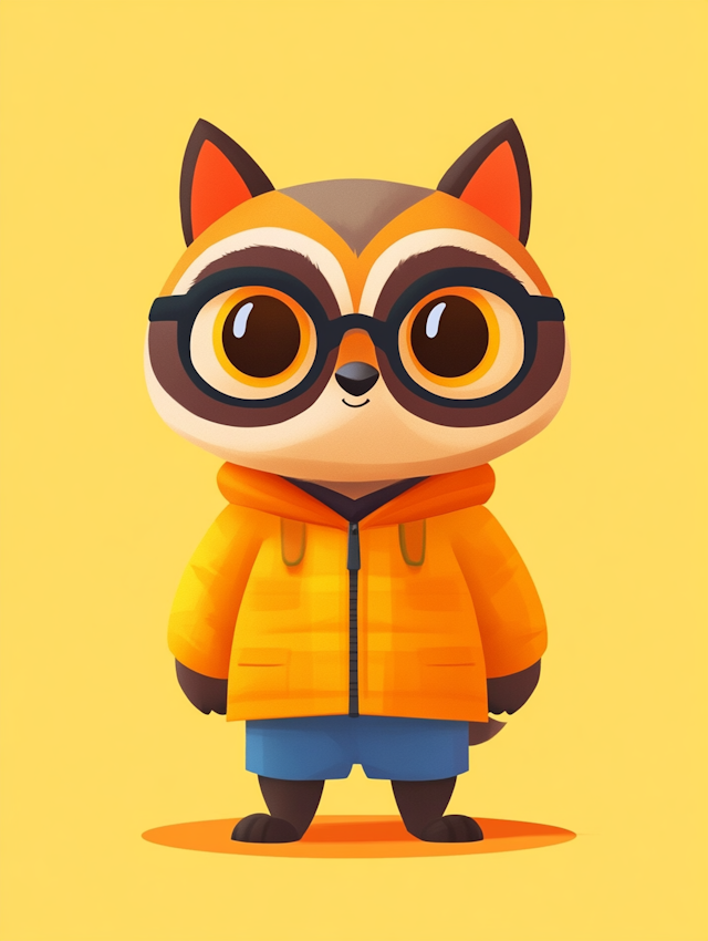 Cartoon Raccoon Character