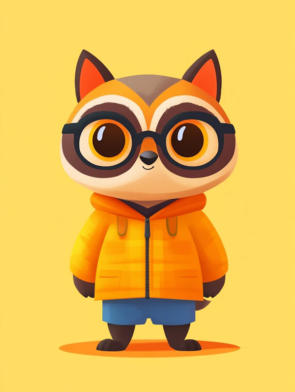 Cartoon Raccoon Character