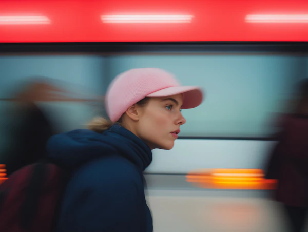 Focused Woman in Motion