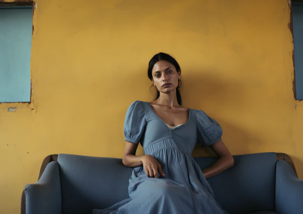 Serene Contemplation in Blue