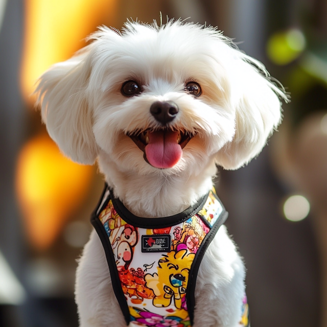 Joyful Fluffy White Dog