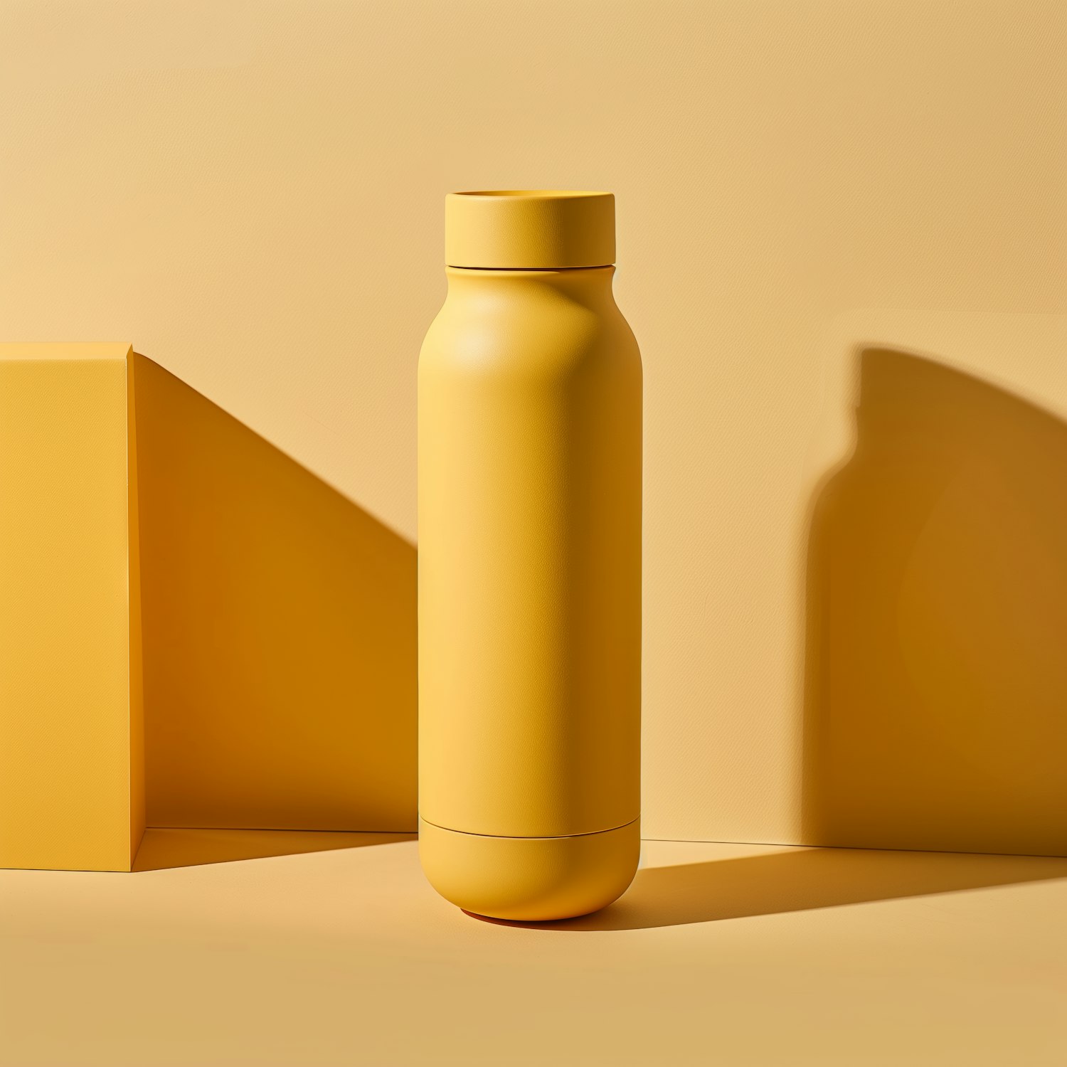 Yellow Bottle on Yellow Background