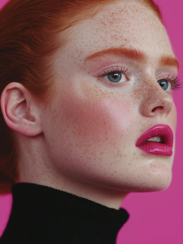Portrait of a Person with Red Hair and Freckles