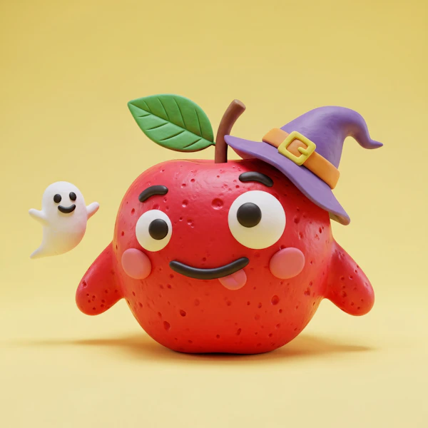Cheerful Apple Witch
