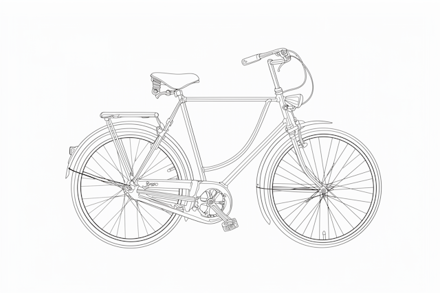 Elegant Bicycle Line Art