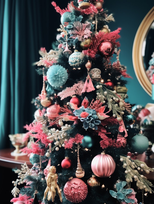 Festive Christmas Tree with Ornaments