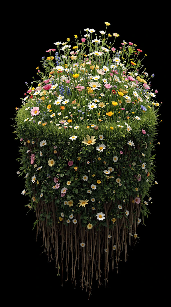 Floating Floral Cube