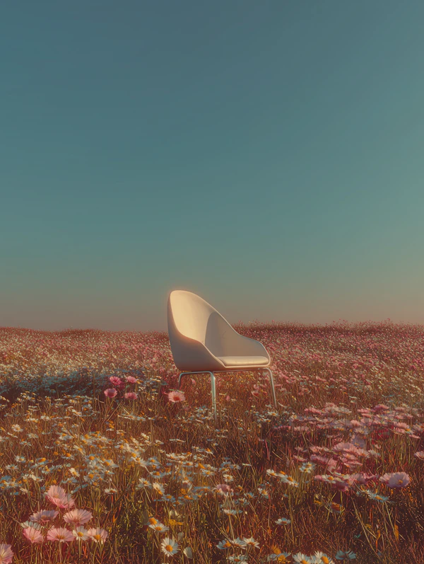 Chair in Wildflower Field