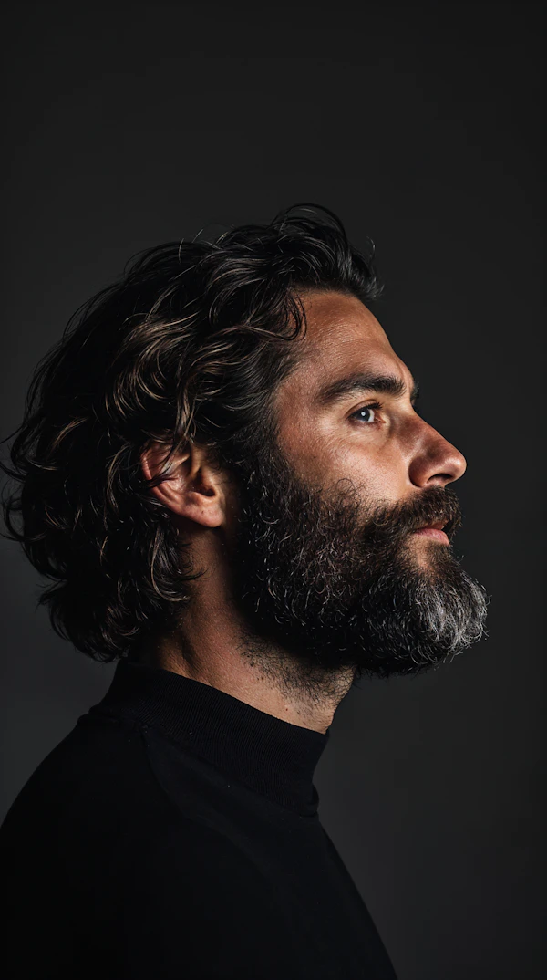 Introspective Portrait of a Bearded Man