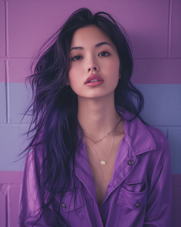 Serene Woman in Purple