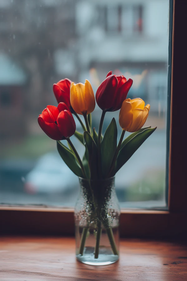 Vibrant Tulips by the Window
