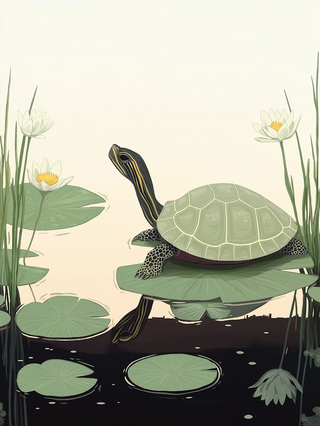 Tranquil Turtle Illustration