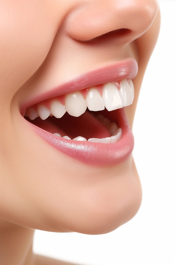 Smiling Woman's Mouth with Healthy Teeth