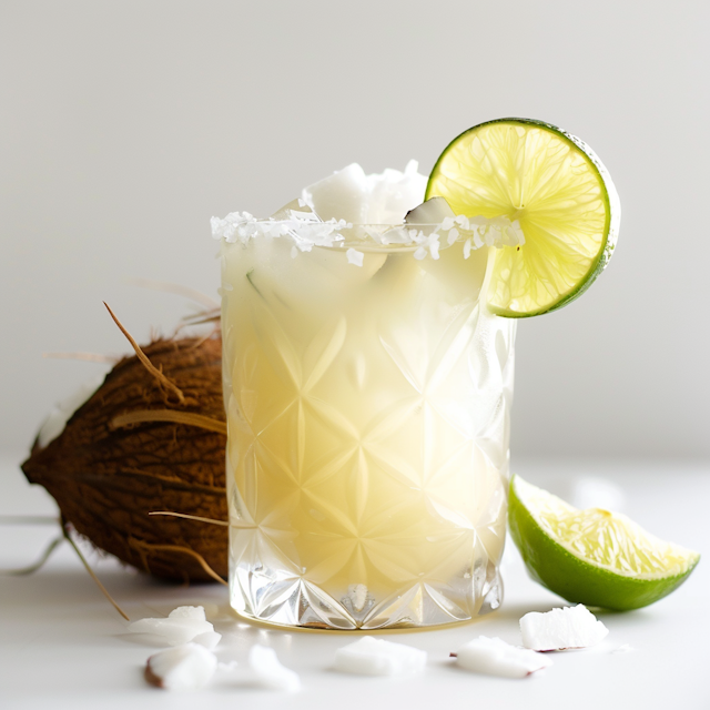 Elegant Coconut Cocktail Presentation