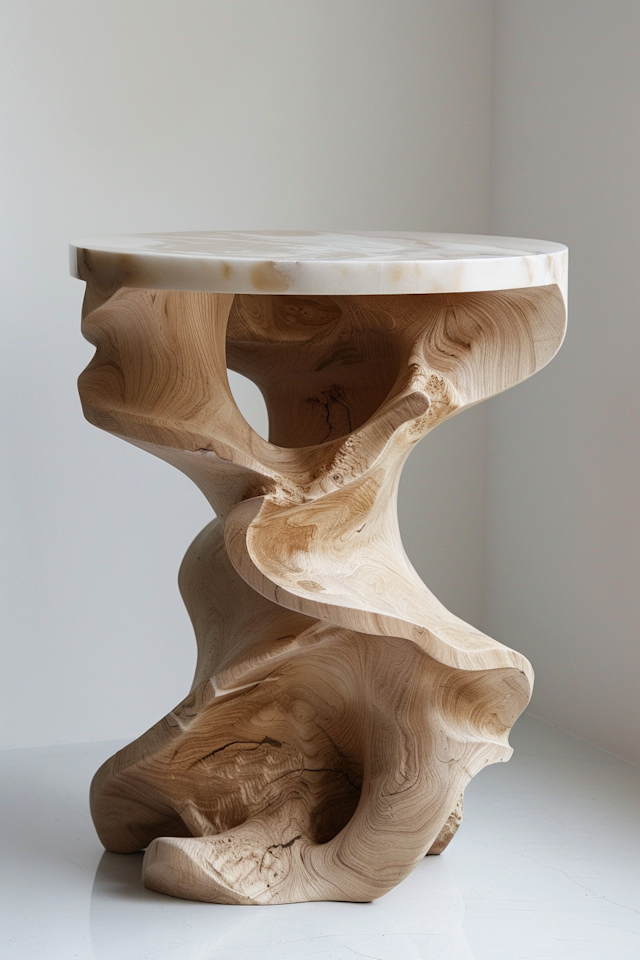 Artistically Crafted Wooden Table