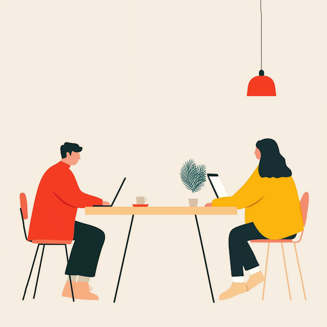 Illustrated Co-working Space