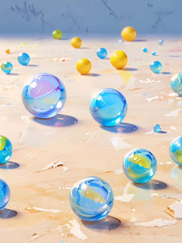 Colorful Marbles Scene