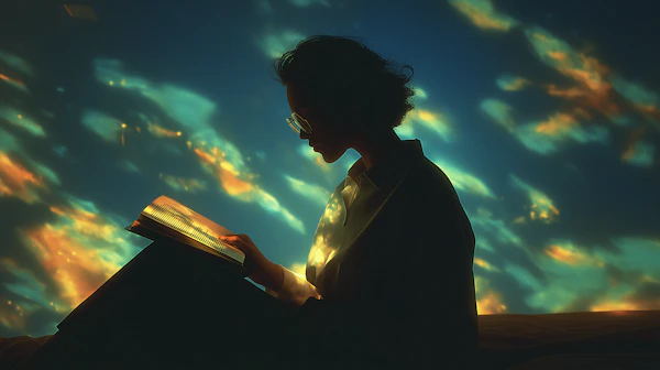 Silhouette Reading Scene