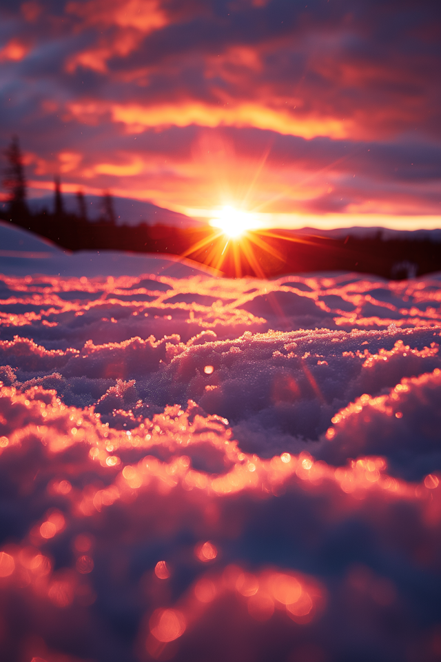 Snowy Sunset