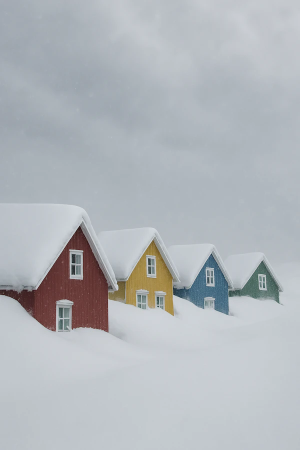 Colorful Winter Houses