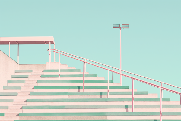 Pastel Stairs Composition