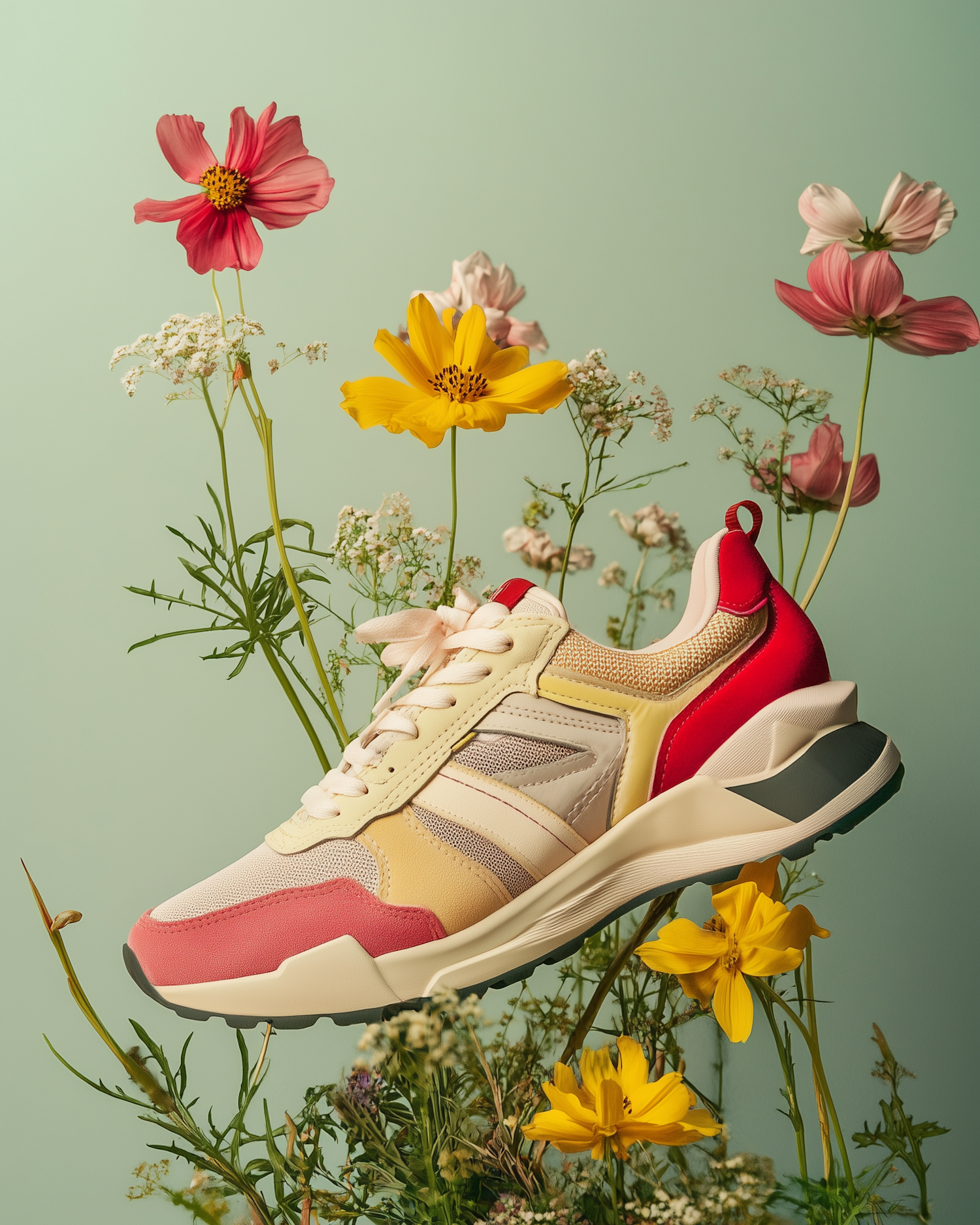 Stylish Sneaker with Flowers