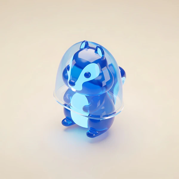 Futuristic Blue Squirrel