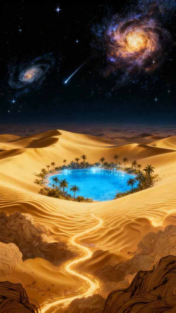 Surreal Desert Oasis