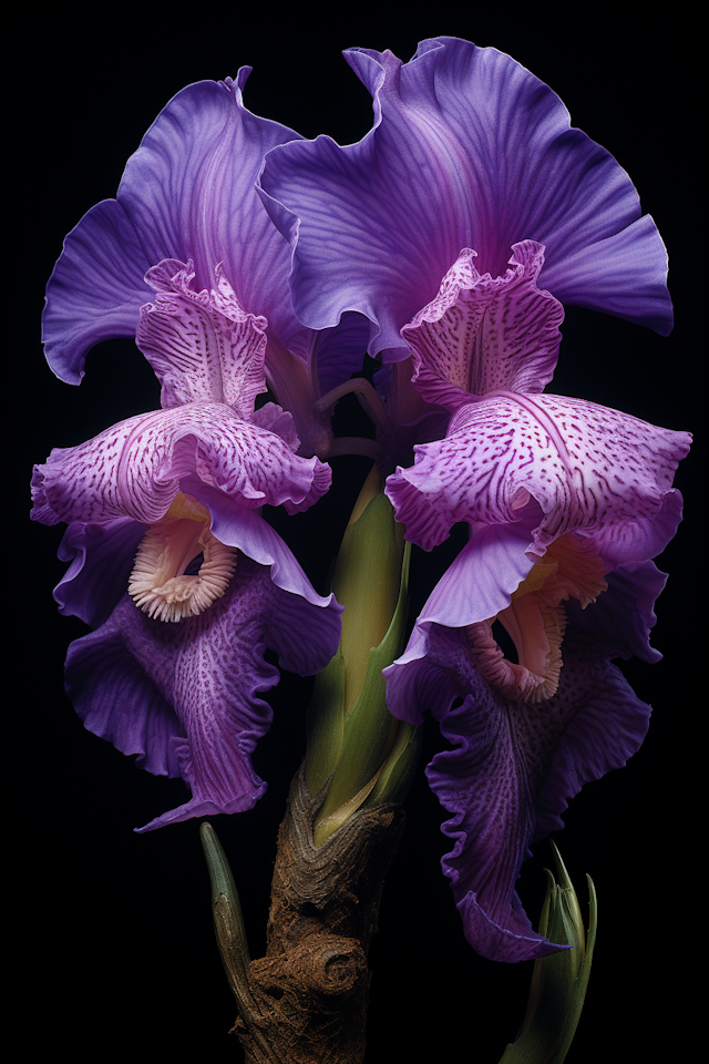 Elegant Violet Ruffles Iris