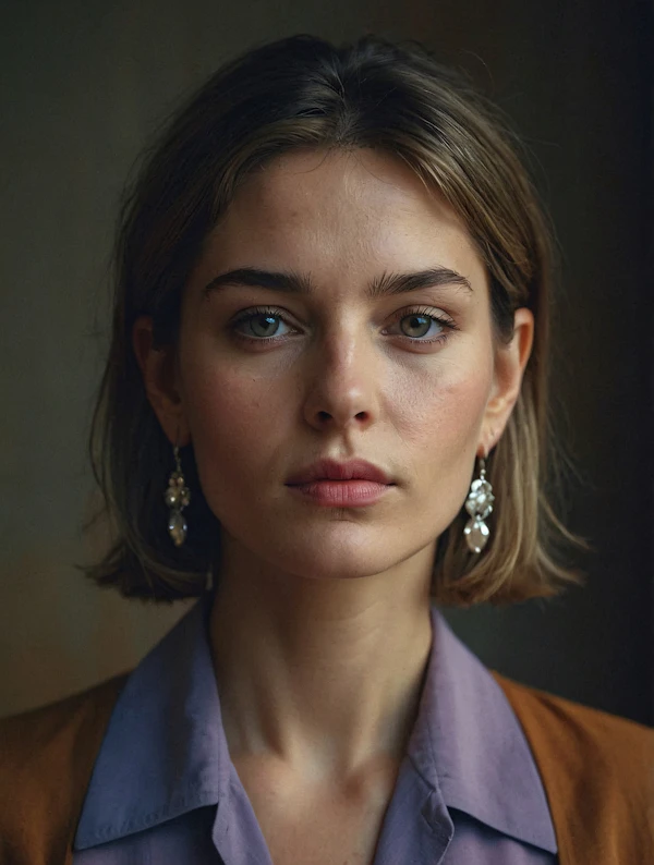 Portrait of a Woman with Blue Eyes