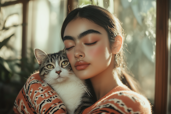 Woman Holding Cat