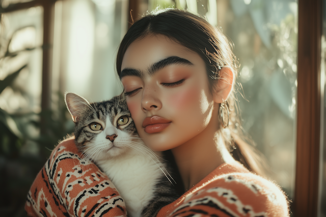 Woman Holding Cat