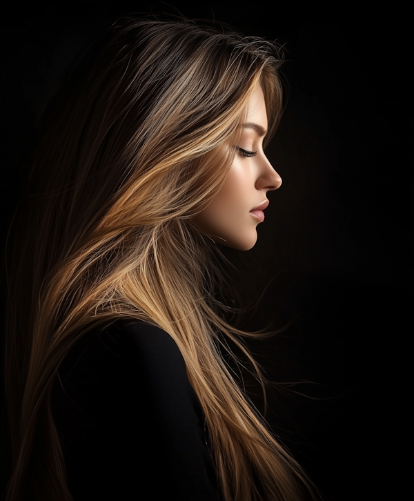 Profile of a Young Woman with Blonde Hair