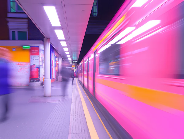 Vibrant Train Station Scene