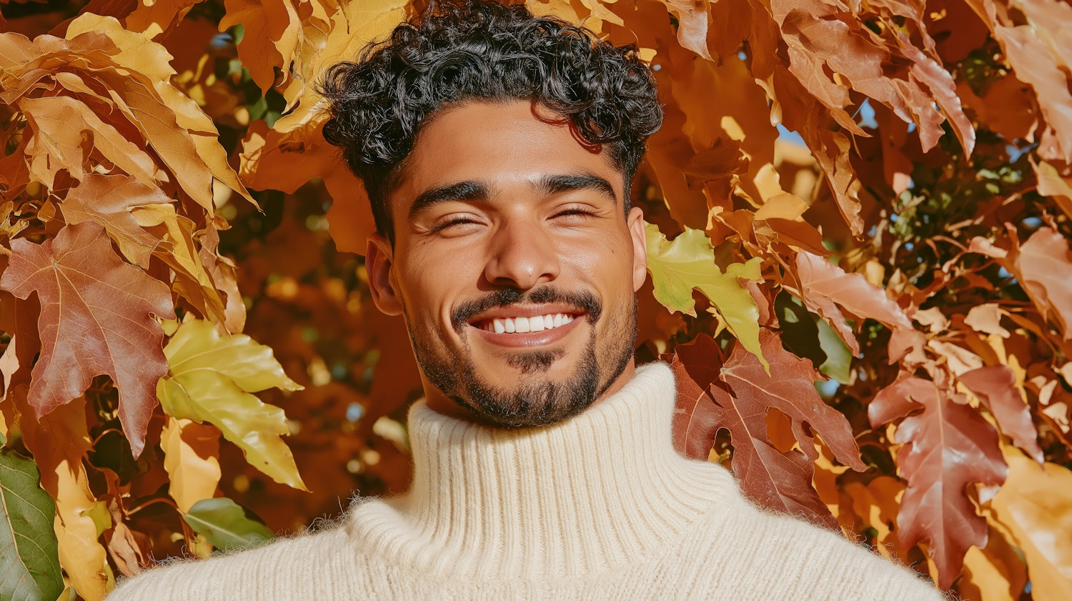 Man Smiling in Autumn