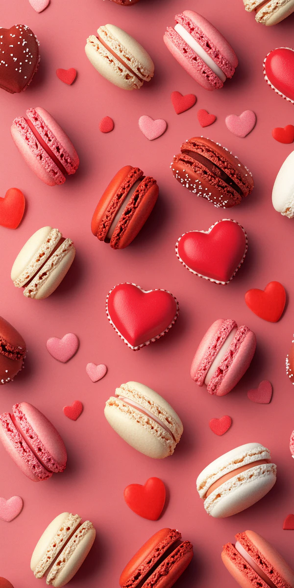 Macarons and Heart Decorations
