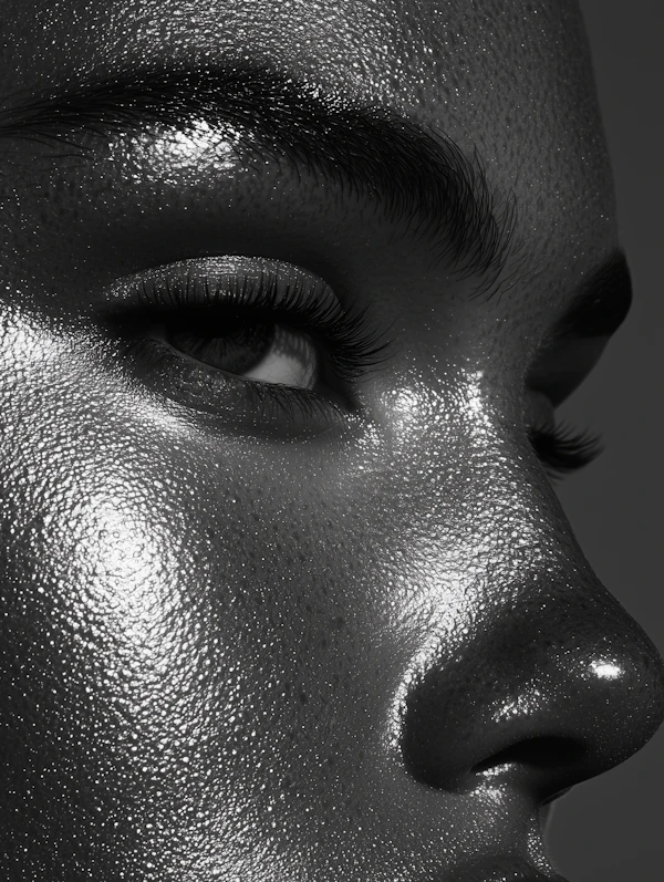 Futuristic Face Close-Up