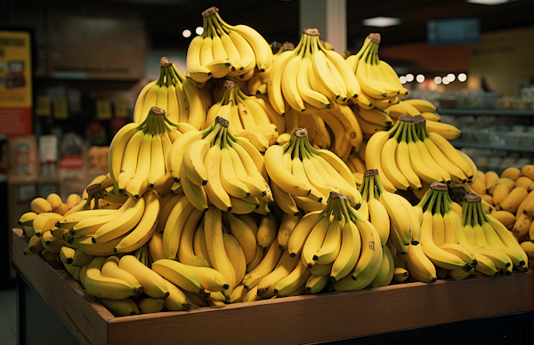 Abundant Fresh Bananas Display