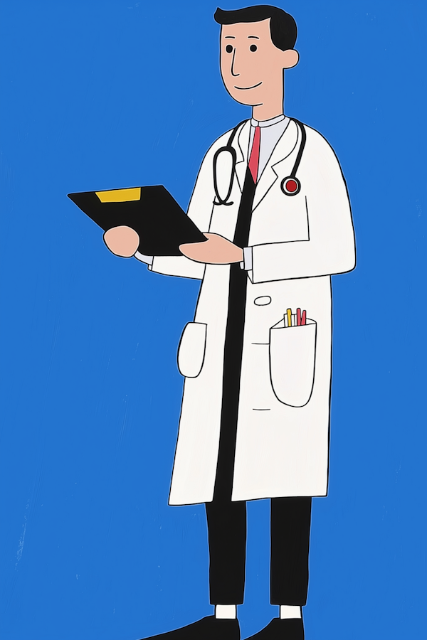 Stylized Illustration of a Male Doctor