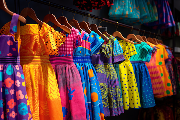 Vibrant Children's Dresses on Display