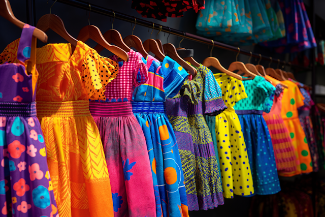 Vibrant Children's Dresses on Display